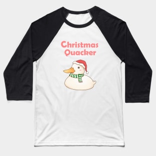 Christmas Quacker Cute Duck Baseball T-Shirt